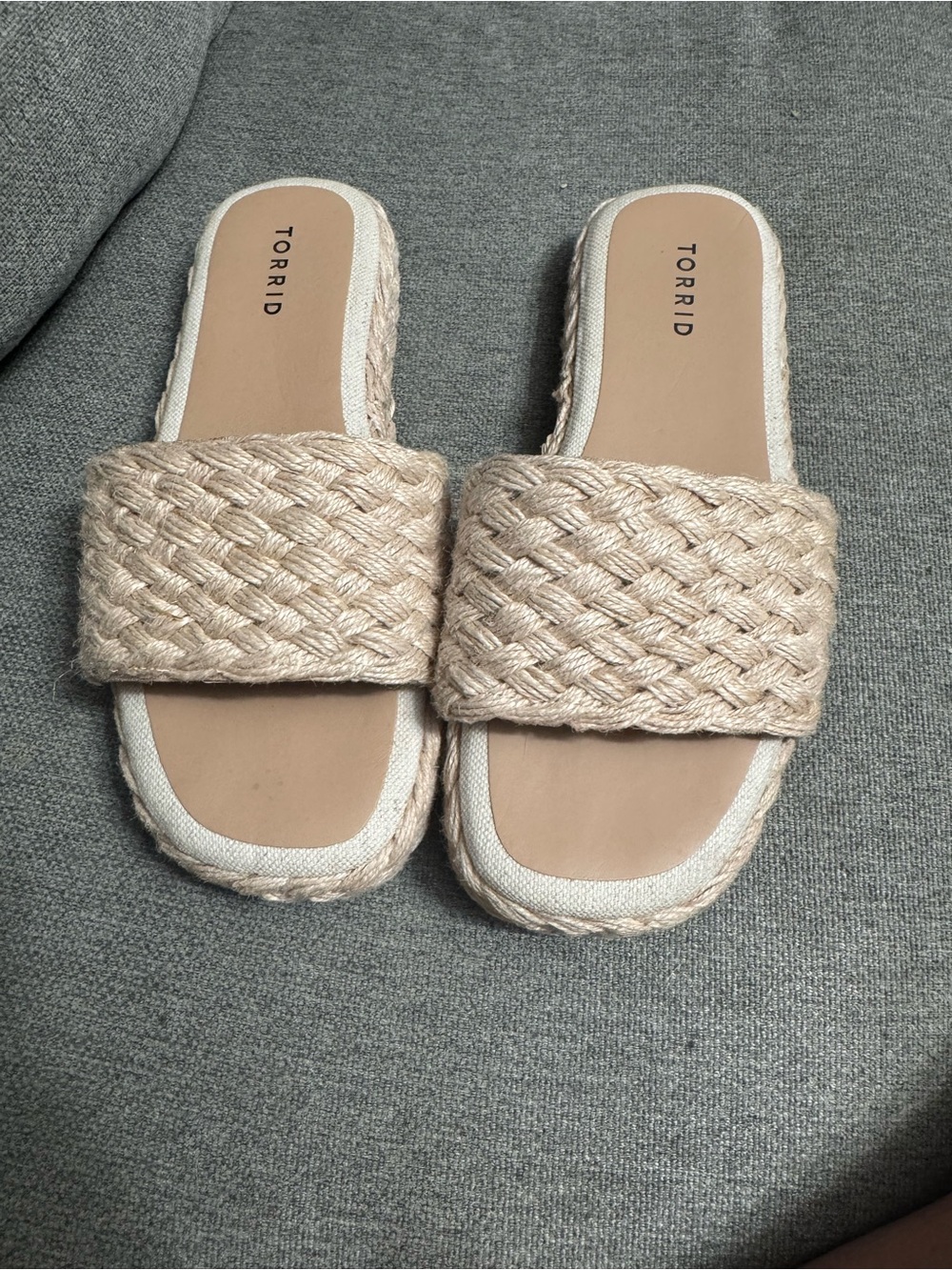 Torrid Women's Neutral Braided Basquet Weave Slide Sandals